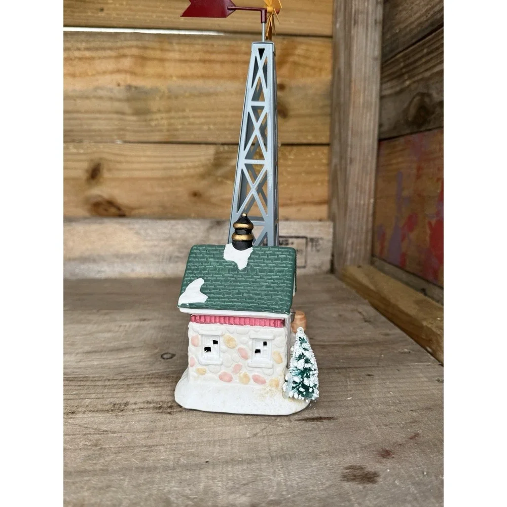 Christmas Valley 1993 Farm Windmill & Pump House Lighted Christmas Village *READ